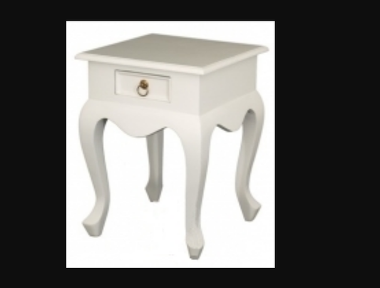 QUEEN ANNA (LT 001 QA)1 DRAWER LAMP TABLE - WHITE - (MODEL 17-21-5-5-14-1-14-14)