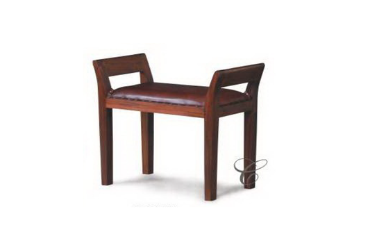 SINGLE SEATER LEATHER  STOOL - 640(H) - MAHOGANY