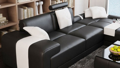 MALFIDA   CHAISE LOUNGE SUITE (F3009) - CHOICE OF LEATHER AND ASSORTED COLOURS AVAILABLE