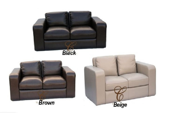 JOH 2S + 2S - 100% COW LEATHER LOUNGE SUITE - ASSORTED COLOURS
