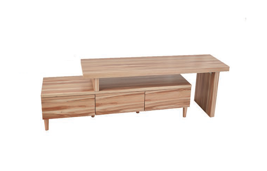 ULRICA EXTENDABLE ENTERTAINMENT UNIT WITH 3 DRAWERS - NAKED CYPRESS