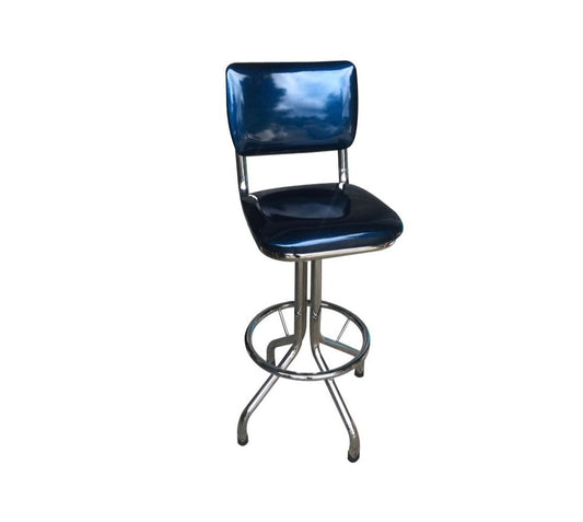 Sparkle Swivel Bar Stool With Back - Blue, Green, Red Or Gold