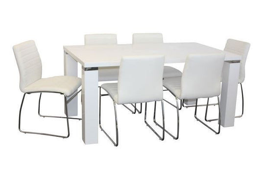 WAVERLEY CHUNKY LEGS DINING TABLE ONLY (CHAIRS NOT INCLUDED) - 2100(L) X 1000(W) - WHITE