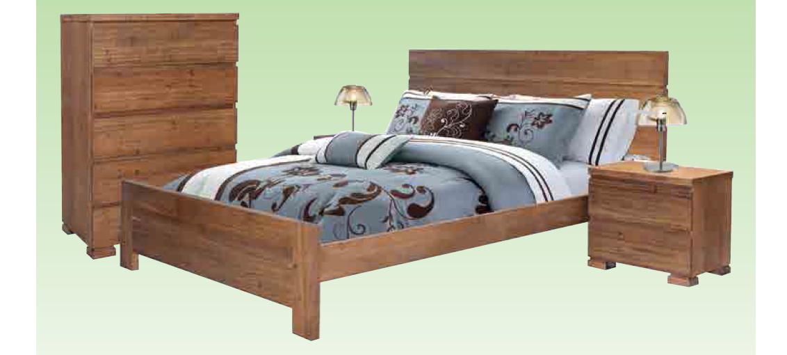 Topaz King 4 Piece Tallboy Bedroom Suite (18-9-15) - Vic Ash