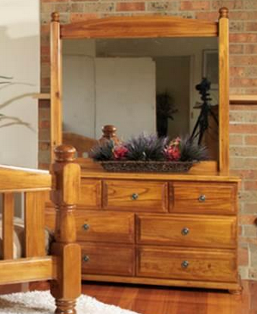 Avondale (AUSSIE MADE) 7 Drawer Dresser With Mirror - 795(H) X 1400(W) - Assorted Stained Colours