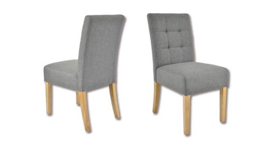 JESSIE  FABRIC DINING CHAIR  -  SET OF 2 - CHARCOAL