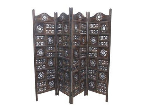 JAMIN CIRCLE TIMBER SCREEN / ROOM DIVIDER (WOWP-010) - BURNT