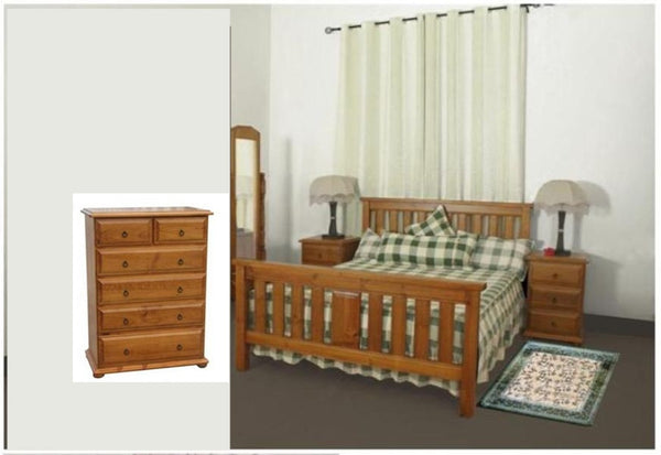LUNAMIS SINGLE OR KING SINGLE 3 PIECE   BEDROOM SUITE  (MODEL 3-8-1-12-20-15-14) -  AVAILABLE IN CHESTNUT OR WALNUT