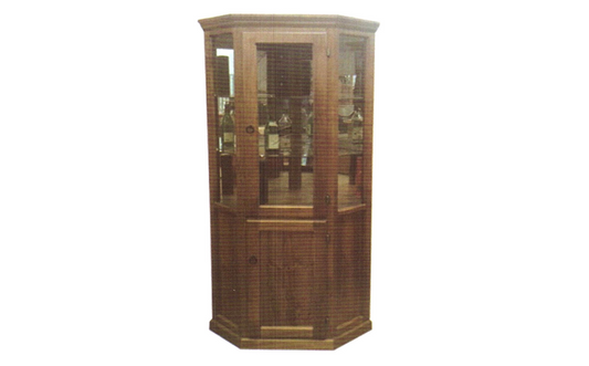 JOHN (AUSSIE MADE) CORNER CHINA DISPLAY UNIT - ASSORTED STAINED COLOURS