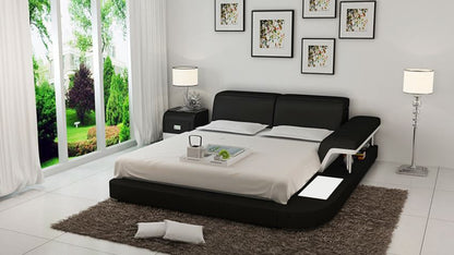 KING  ASHVILLE  MODERN LEATHER BED ( LB8806) - ASSORTED COLOURS AVAILABLE IN DIFFERENT  LEATHERS (COLOUR BOARD ATTACHED IN IMAGE SECTION)