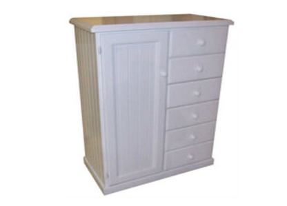 MUDGEE (AUSSIE MADE) NURSERY ROBE WITH 1 DOOR / 6 DRAWERS - 1200(H) x 900(W) - ASSORTED PAINTED COLOURS