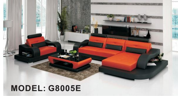Clermont (G8005E) Chaise Suite + Coffee Table - Choice Of Leather And Assorted Colours Available