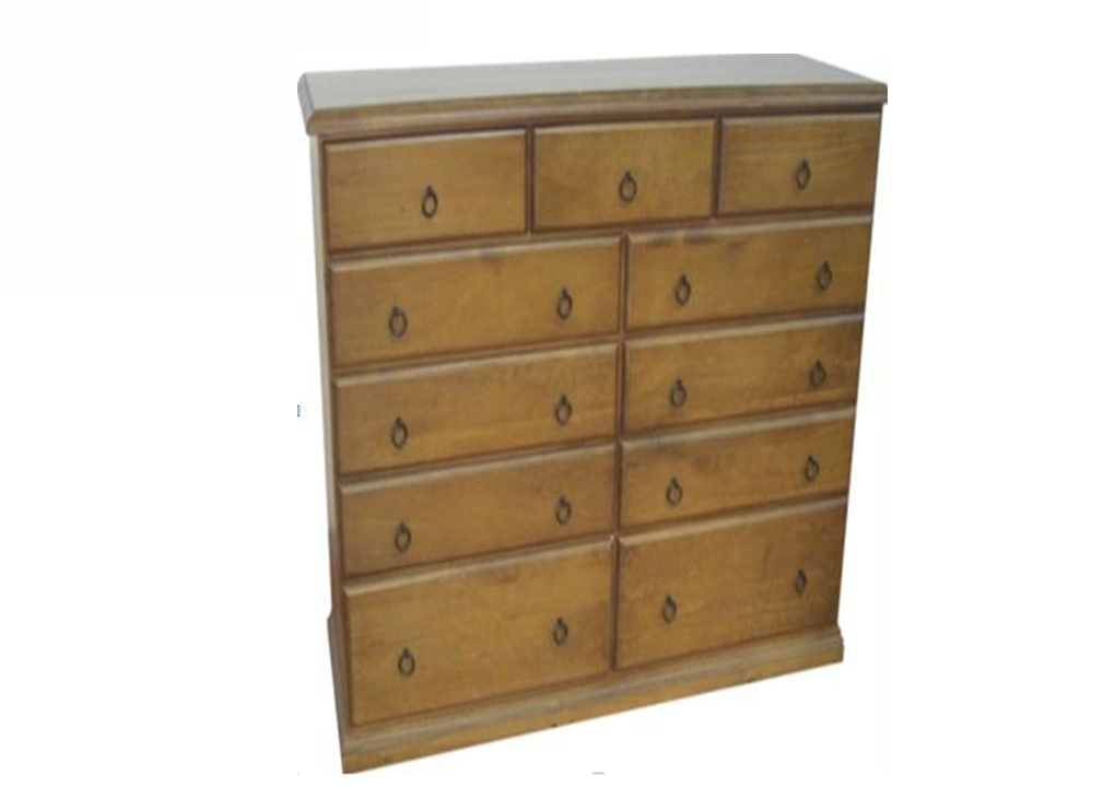 Cronulla (CR60511) 11 Drawer Split Top Chest - 1150(H) X 1510(W) - Baltic , Walnut Or Greywash