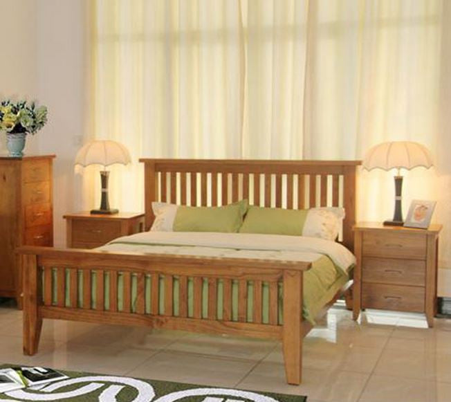 DOUBLE  DAKOTA   BED  ( MODEL - 4-5-22-15-14-16-15-18-19) - CHESTNUT OR WALNUT
