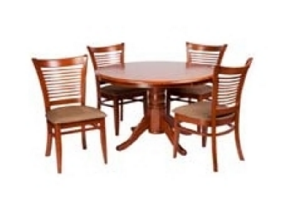 Lotus 5 Piece Round Fixed Top Dining Setting (LOT-PD-10-10-5PA) - 1060(D) - Mocha