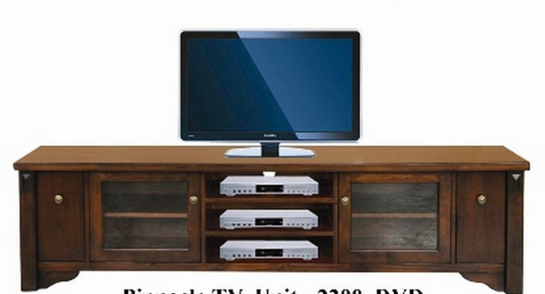 FABULOS  2 DOOR  WITH 3 DVD DRAWER  LOWLINE ENTERTAINMENT  UNIT - (MODEL-16-9-14-14-1-3-12-5) - 575(H) X  2200(W)-  HAZELNUT