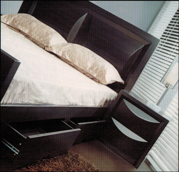 EVITA DOUBLE OR QUEEN 5 PIECE (DRESSER) BEDROOM SUITE WITH STORAGE DRAWERS - WALNUT