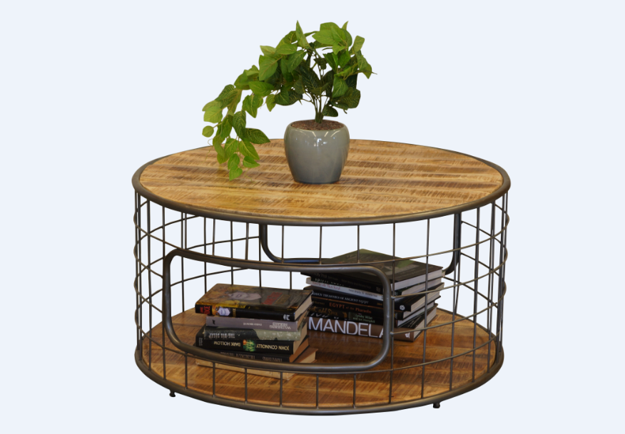 BUTLER 900(DIAM) COFFEE TABLE  -  RUSTIC MANGO