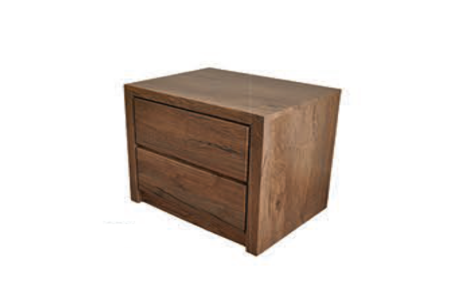 BAILEE  2  DRAWERS BEDSIDE TABLE - ANTIQUE OAK