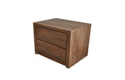 BAILEE  2  DRAWERS BEDSIDE TABLE - ANTIQUE OAK