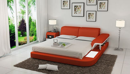 KING  ASHVILLE  MODERN LEATHER BED ( LB8806) - ASSORTED COLOURS AVAILABLE IN DIFFERENT  LEATHERS (COLOUR BOARD ATTACHED IN IMAGE SECTION)