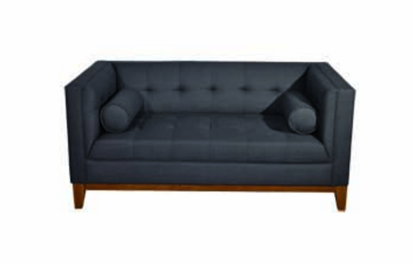 CALVIN TWO (2) SEATER SOFA WITH ARM CUSHIONS - DARK GREY