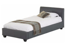 QUEEN  BELLA FABRIC BED - CREAM