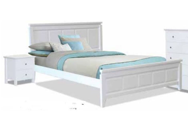 NOVENA DOUBLE OR QUEEN 3  PIECE (BEDSIDE) BEDROOM SUITE  - WHITE