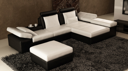 HESNEY  2S + CHAISE  + FOOT STOOL  LOUNGE SUITE (K5014C)  - CHOICE OF LEATHER AND ASSORTED COLOURS AVAILABLE