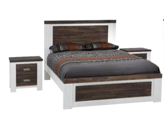 ESSENTILA QUEEN 3 PIECE  (BEDSIDE) BEDROOM SUITE (AUSSIE MADE) - ASSORTED COLOURS