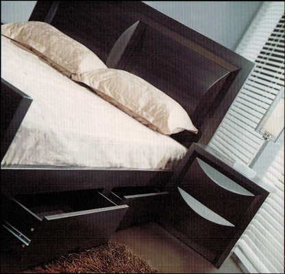 EVITA DOUBLE  QUEEN 3 PIECE BEDSIDE BEDROOM SUITE  -WALNUT