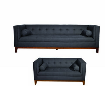 CALVIN THREE (3) + TWO (2) SEATER LOUNGE SUITE - DARK GREY