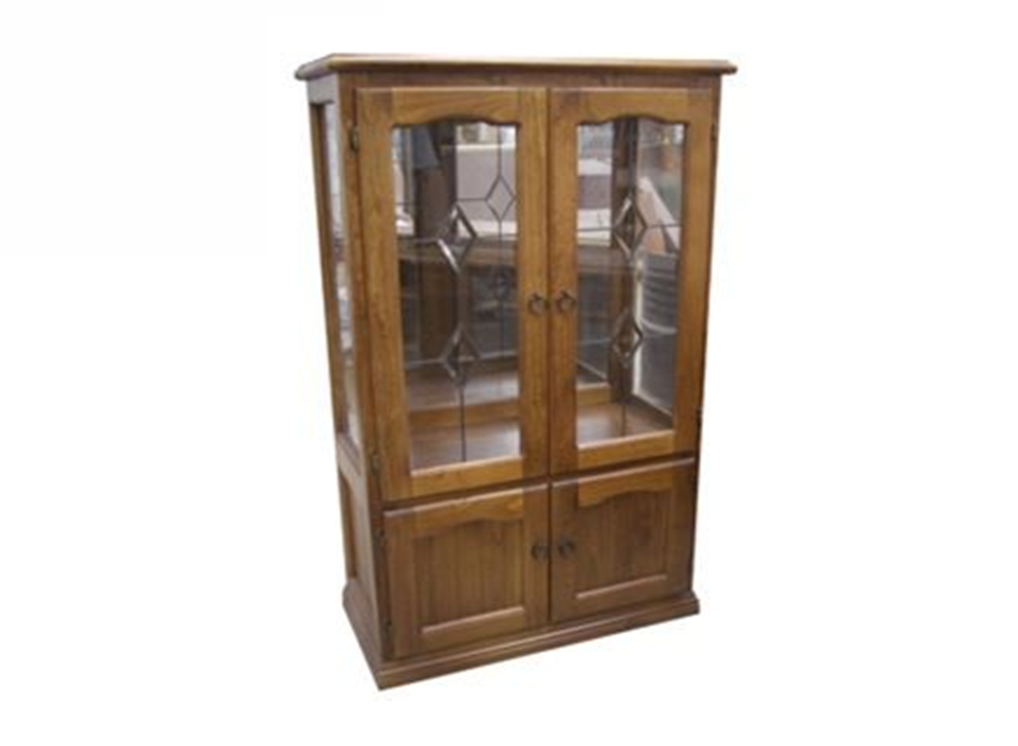 China 4 Door Display Cabinet Without Leadlights (Z-11) (NOT AS PICTURED) - 1500(H) X 900(W) - Greywash (501)