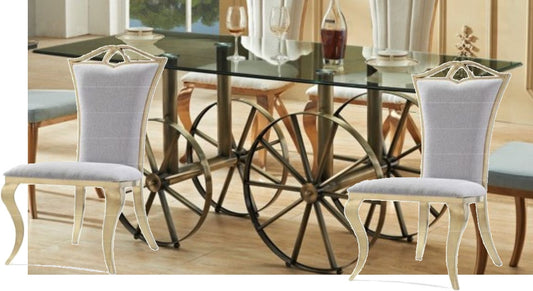 BOSS 7 PIECE GLASS DINING SETTING -1800(L) x 900(W) TABLE -  (MODEL-3-15-1-3-8) - AS PICTURED