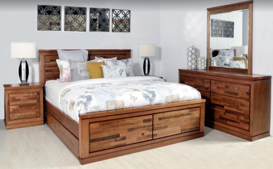 BERTROSE  QUEEN  5  PIECE (DRESSER)  BEDROOM SUITE - (MODEL:3-1-18-12-9-19-12-5)  -  AS PICTURED