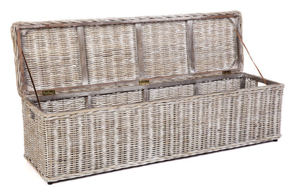 LINDY RATTAN STORAGE TRUNK (DET792) - 460(H) X 1600(W) X 460(D) - KUBU GREY OR KUBU GREY WASH