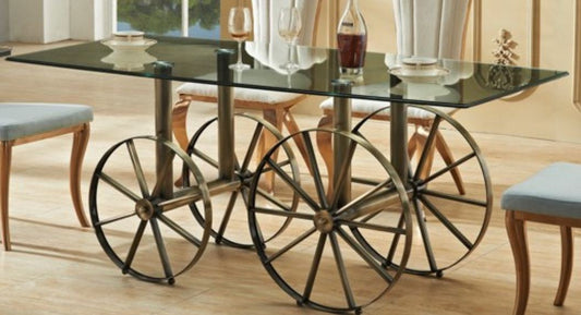 BOSS GLASS DINING TABLE 1800(L) X 900(W) -  (MODEL-3-15-1-3-8) - AS PICTURED