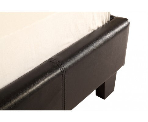 SINGLE  MARSHELLOW  LEATHERETTE BED FRAME  - BLACK