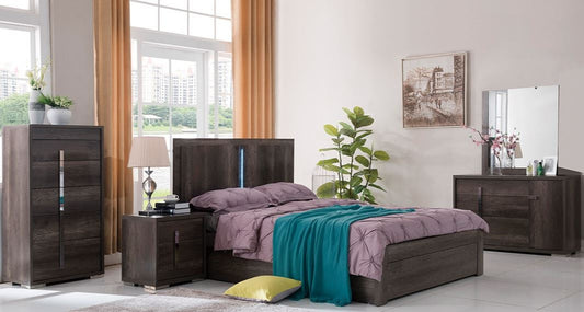 YONKERS KING 6 PIECE (THE LOT ) BEDROOM SUITE   - CHARCOAL