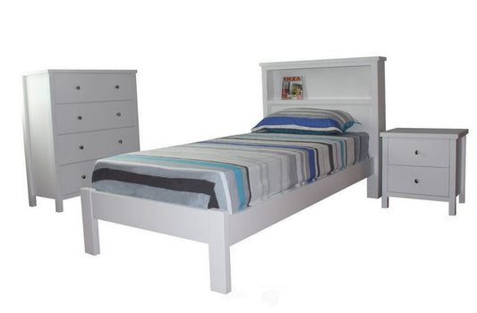 FLORENTINA (AUSSIE MADE) SINGLE OR KING SINGLE 3 PIECE BEDROOM SUITE - ASSORTED PAINTED COLOURS
