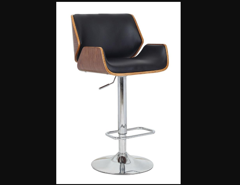 BRESCIA  LEATHERETTE  BARS TOOL  - BLACK