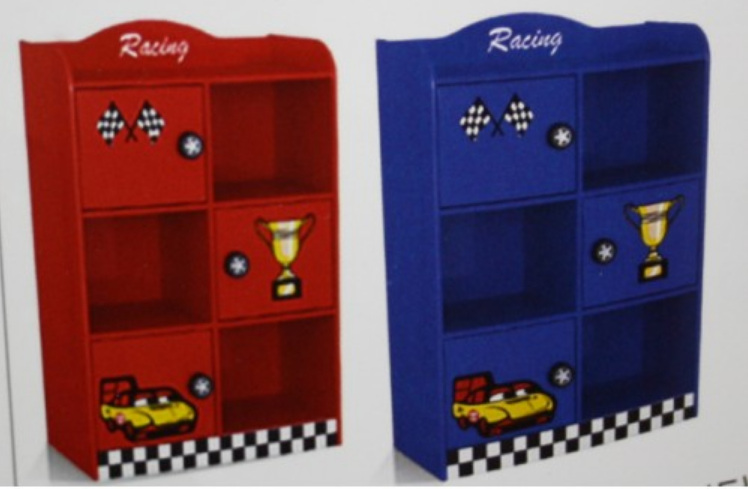 Cube Children Bookcase (7005-RBC) - Red Or Blue