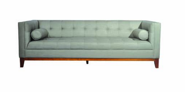 CALVIN THREE (3) SEATER SOFA WITH ARM CUSHIONS - LIGHT GREY