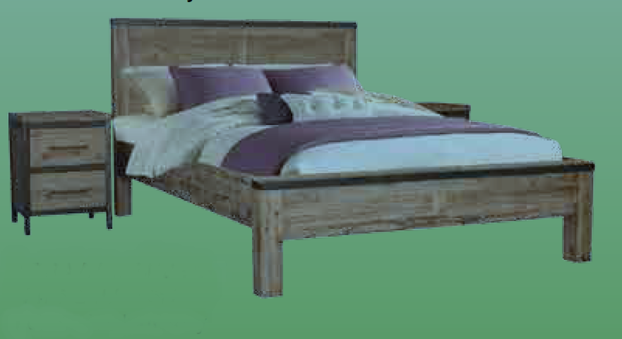 Cember 2 Drawers Acacia Hardwood Bedside Table - (16-15-18-20-12-1-14-4) - Walnut
