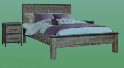 CEMBER 2 DRAWERS  ACACIA HARDWOOD BEDSIDE TABLE - ( 16-15-18-20-12-1-14-4) - WALNUT