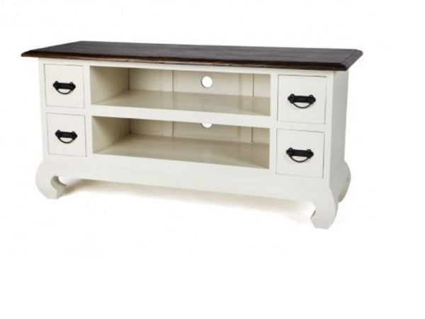 SEBA 4 DRAWERS TV ENTERTAINMENT UNIT (DET592) - 640(H) x 1300(W) - 2 TONE