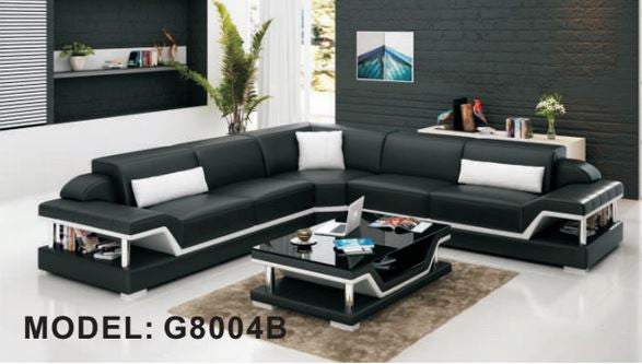 DARABANI (G8004B) CORNER LOUNGE SUITE + COFFEE TABLE - CHOICE OF LEATHER AND ASSORTED COLOURS AVAILABLE