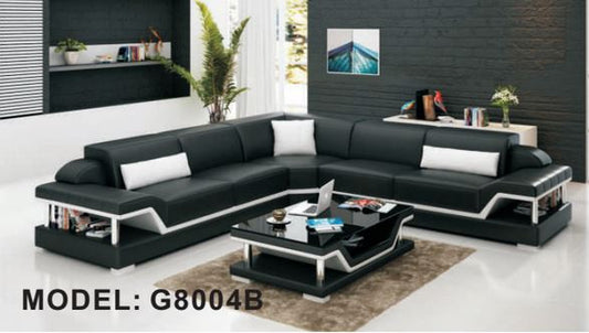 DARABANI (G8004B) CORNER LOUNGE SUITE + COFFEE TABLE - CHOICE OF LEATHER AND ASSORTED COLOURS AVAILABLE