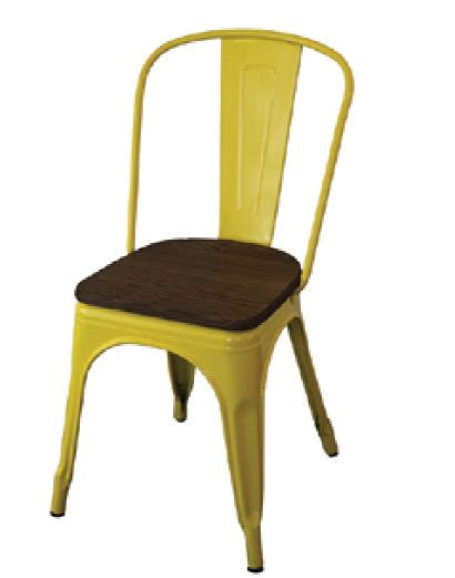 TOLEDO CHAIR WITH ADDITIONAL TIMBER SEAT - YELLOW