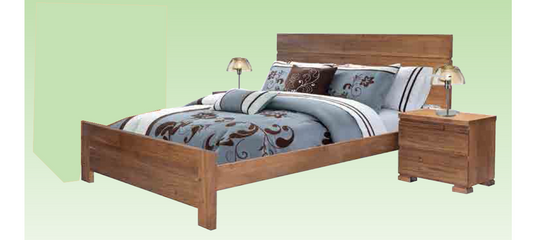 Topaz Queen 3 Piece Bedside Bedroom Suite (18-9-15) - Vic Ash